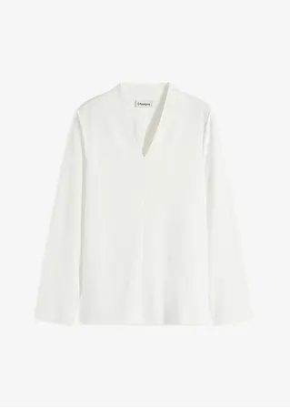 Langarmshirt in weiß von vorne - bonprix