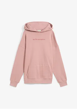 Hoodie aus reiner Bio-Baumwolle in rosa von vorne - bonprix