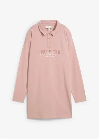 Sweatkleid aus reiner Baumwolle in rosa von vorne - bonprix