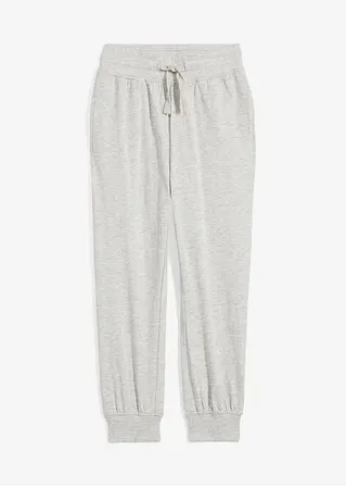 leichte Jogginghose aus reiner Bio-Baumwolle in grau von vorne - bonprix