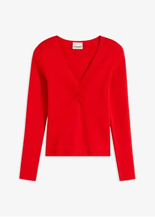 Feinstrickpullover in rot von vorne - bonprix