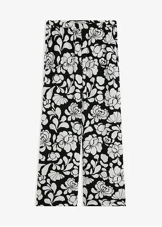 bedruckte Marlenehose in schwarz von vorne - bonprix