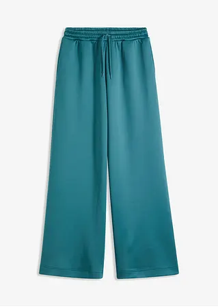 Weite Loungewear Hose, ultrasoft in petrol von vorne - bonprix