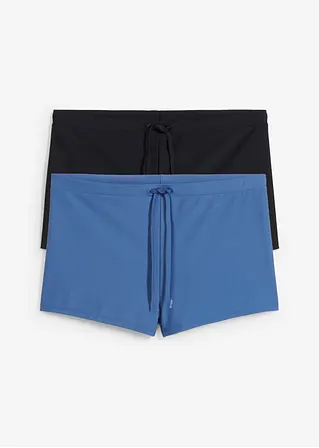 Badehose Herren (2er Pack) in schwarz von vorne - bonprix
