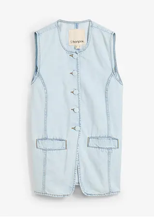 Jeansweste in blau von vorne - bonprix