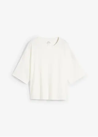 T-Shirt aus reiner Bio-Baumwolle in weiß von vorne - bonprix