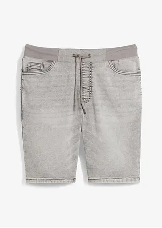 Schlupf Stretch-Jeans-Bermuda, Regular Fit in grau von vorne - bonprix