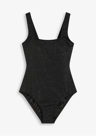 Glitzernder Badeanzug in schwarz von vorne - bonprix