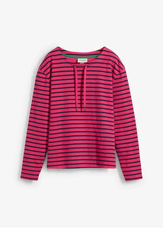 Sweatshirt aus Strukturmaterial in pink von vorne - bonprix