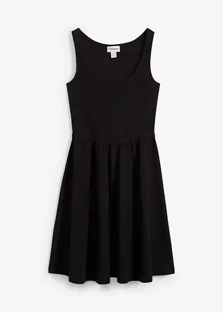 Minikleid aus elastischem Baumwollmix in schwarz von vorne - bonprix
