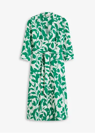 Hemdblusenkleid mit floralem Druck in weiß von vorne - bonprix