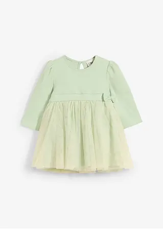 Baby Bodykleid, Langarm in grün von vorne - bonprix