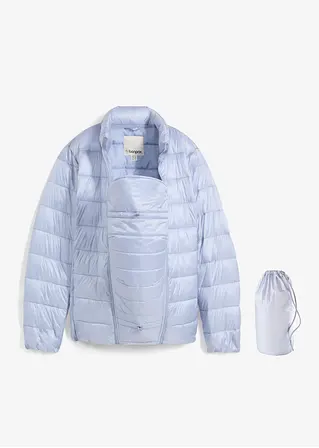 3-in-1 ultraleichte Umstandsjacke und Tragejacke mit Beutel in blau von vorne - bonprix