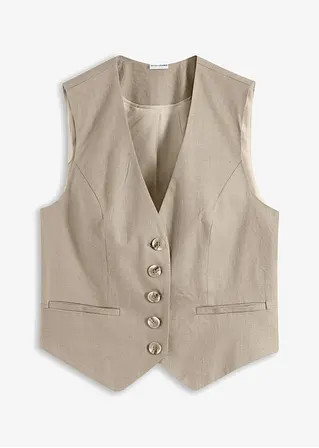 Weste in beige von vorne - bonprix