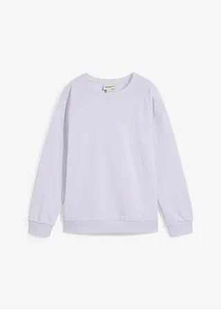 Sweatshirt aus reiner Bio-Baumwolle in lila von vorne - bonprix