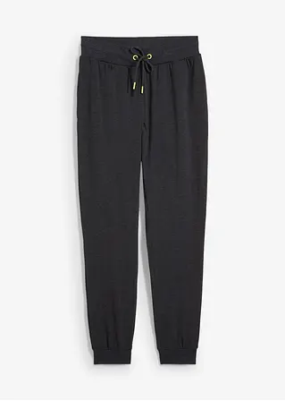 Jogginghose mit elastischen Bund in schwarz von vorne - bonprix