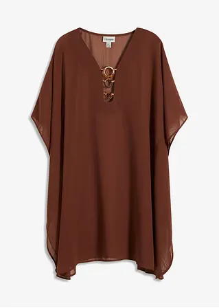 Strandtunika aus leichtem Chiffon in braun von vorne - bonprix