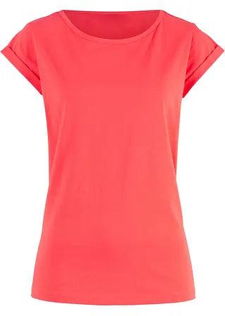 T-Shirt aus reiner Baumwolle in rot von vorne - bonprix