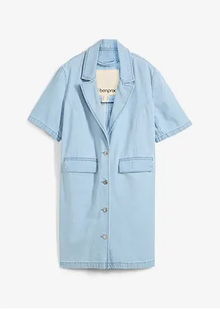 Jeans-Mantel in blau von vorne - bonprix