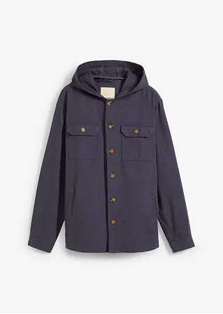 Overshirt mit Kapuze in blau von vorne - bonprix