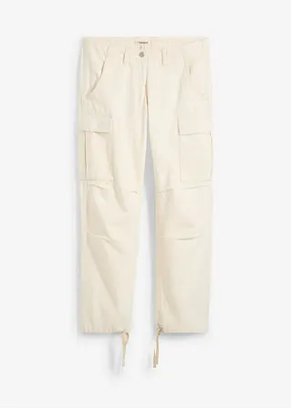 Cargohose aus reiner Baumwolle in beige von vorne - bonprix