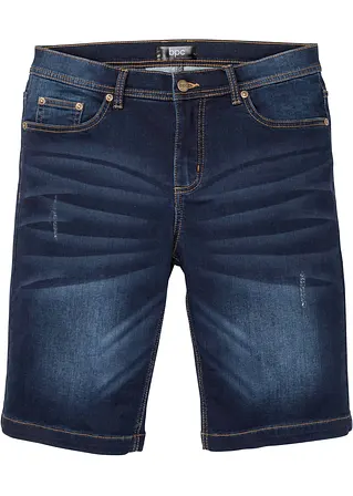 Sweat-Jeans-Bermuda m. Komfortschnitt, Regular Fit in blau von vorne - bonprix