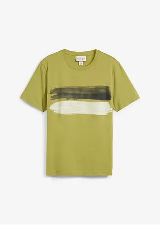 T-Shirt aus reiner Bio-Baumwolle in grün von vorne - bonprix