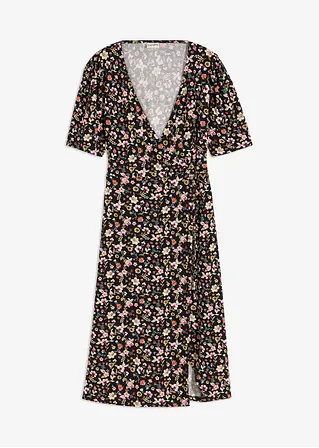 bedrucktes Jerseykleid in schwarz von vorne - bonprix