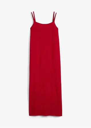 Verstellbares Trägerkleid aus elastischem Crêpe in rot von vorne - bonprix