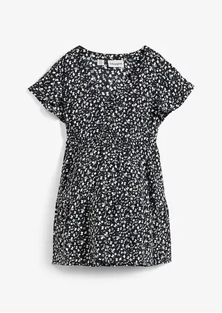 2-in-1 Umstands- und Stillbluse aus fließender Viskose in schwarz von vorne - bonprix