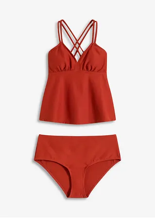 Tankini (2-tlg.Set) aus Strukturware in braun von vorne - bonprix