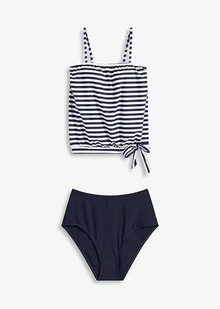 Oversize Tankini (2-tlg.Set) in blau von vorne - bonprix