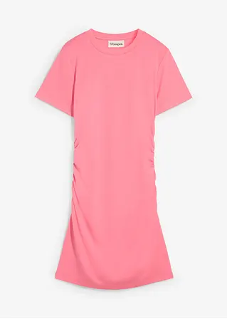 Shirtkleid mit Raffung in rosa von vorne - bonprix