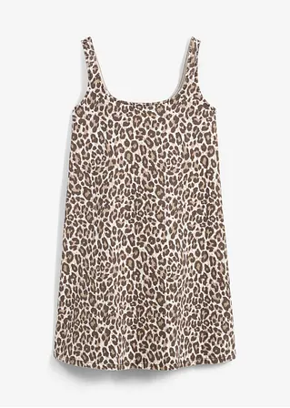 Minikleid aus elastischem Baumwoll-Mix in braun von vorne - bonprix