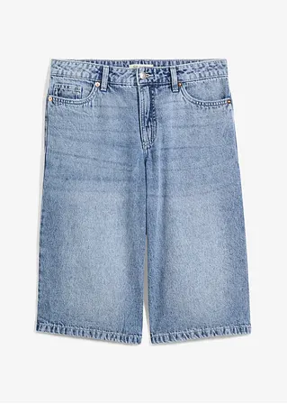 Jeans-Bermuda Mid Waist, Low Stretch in blau von vorne - bonprix