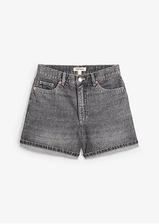 Jeans-Shorts High Waist, Low Stretch in schwarz von vorne - bonprix