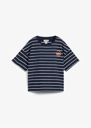 Sweatshirt aus weichem Baumwoll-Mix in blau von vorne - bonprix