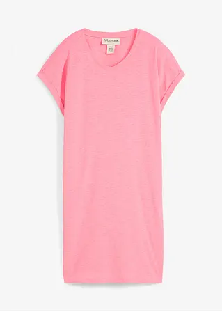 Boxy-Shirt aus reiner Bio-Baumwolle in pink von vorne - bonprix