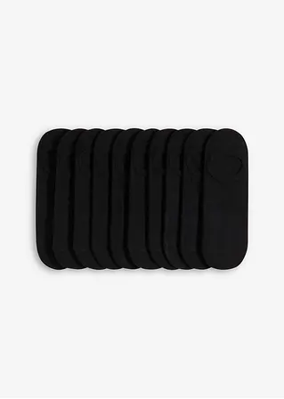 Füßlinge mit Bio-Baumwolle und Silikonstreifen (10er Pack) in schwarz von vorne - bonprix