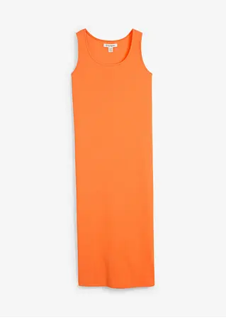 Trägerkleid aus Bio- Baumwoll-Stretch in orange von vorne - bonprix