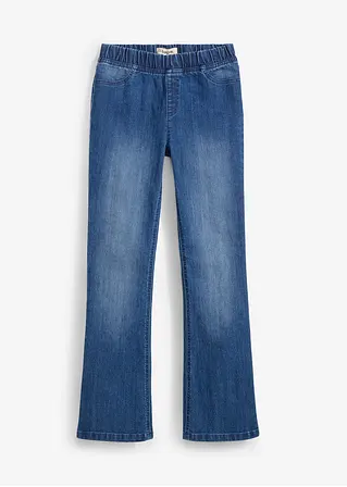 Jeggings Mid-Waist, Flared in blau von vorne - bonprix