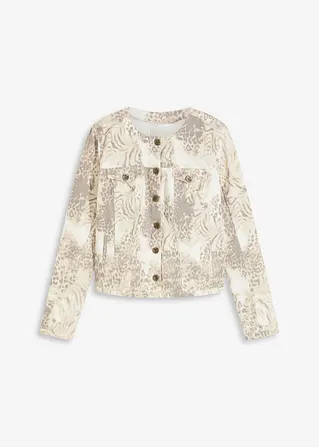 Twill-Jacke in beige von vorne - bonprix