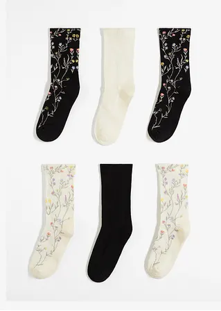Tennissocken mit Innenfrottee in der Sohle mit Bio-Baumwolle (6er Pack) in weiß von vorne - bonprix
