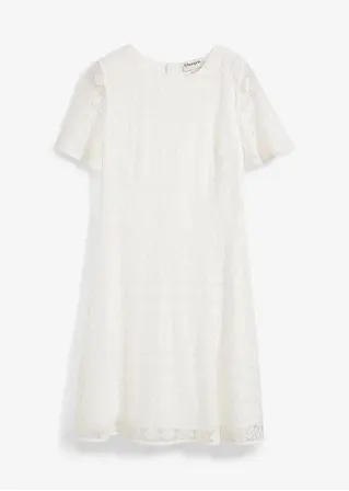 Spitzenkleid in weiß von vorne - bonprix