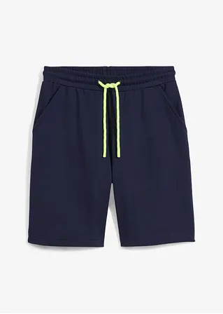Sweat-Bermuda aus reiner Bio-Baumwolle in blau von vorne - bonprix