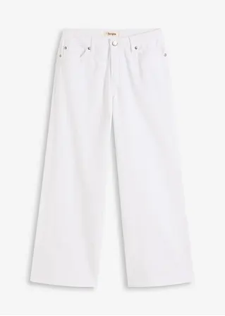 Culotte aus elastischem Baumwoll-Mix in weiß von vorne - bonprix