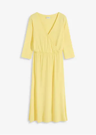 Jerseykleid aus Viskose-Mix in gelb von vorne - bonprix