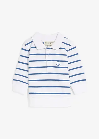Pique-Poloshirt aus reiner Bio-Baumwolle in weiß von vorne - bonprix