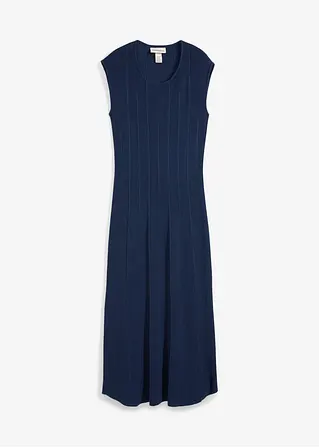 Figurbetontes Strickkleid aus Viskose-Mix in blau von vorne - bonprix