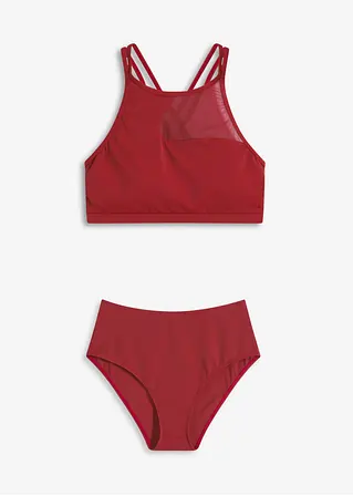 Bustier Bikini (2-tlg.Set) aus recyceltem Polyamid in braun von vorne - bonprix